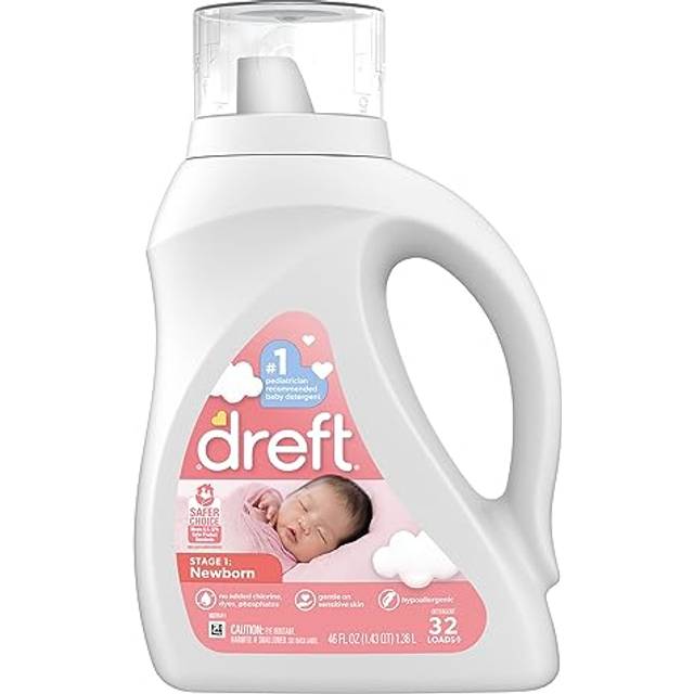Dreft Stage 1: Newborn Baby Liquid Laundry Detergent  32 loads  46 fl oz