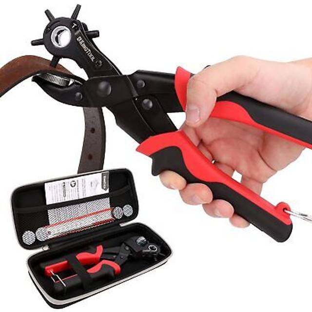 KingTool Leather Hole Punch Set  Super Heavy Duty Rotary Puncher  Mult