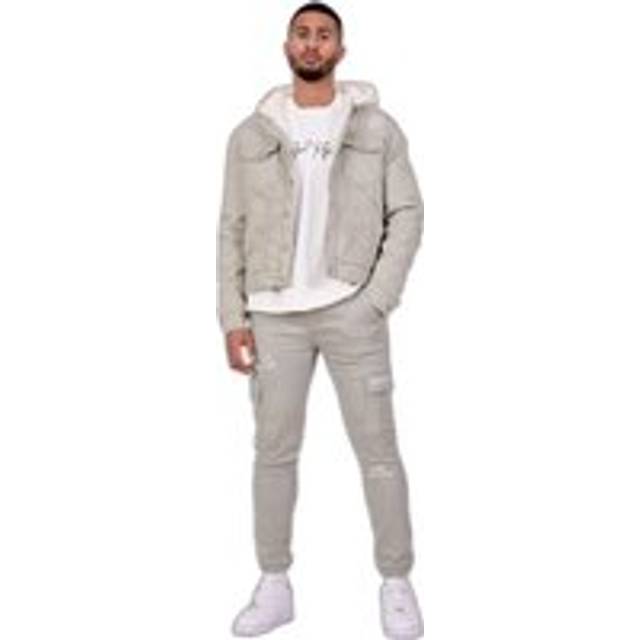 Denim jacket with shearling hood Project X Paris - Gris - XL