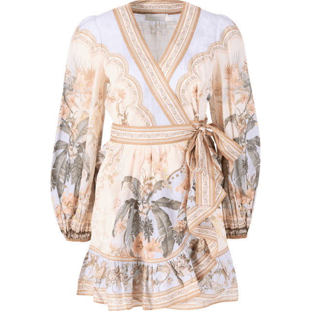 Zimmermann, Wrap Dresses, female, Multicolor, M, Floral Silk Dress with High Waist