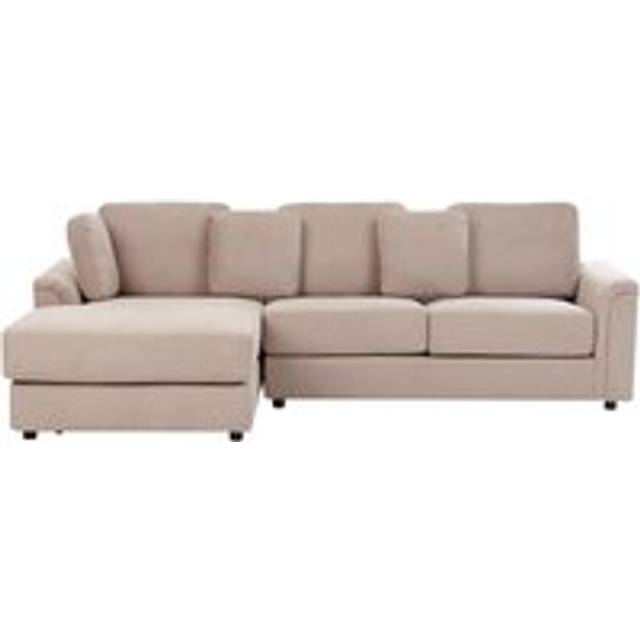 Beliani Right Hand Fabric Corner Sofa Taupe Kohlo, Multi