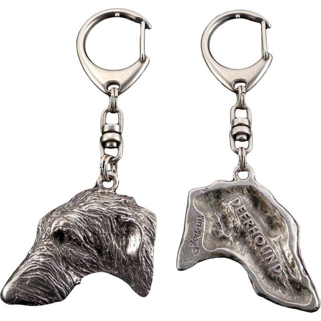 Deerhound, Scottish Deerhound - Silver-plated key ring with a dog in a gift box, handbag decoration, backpack pendant by Art-Dog brand silver