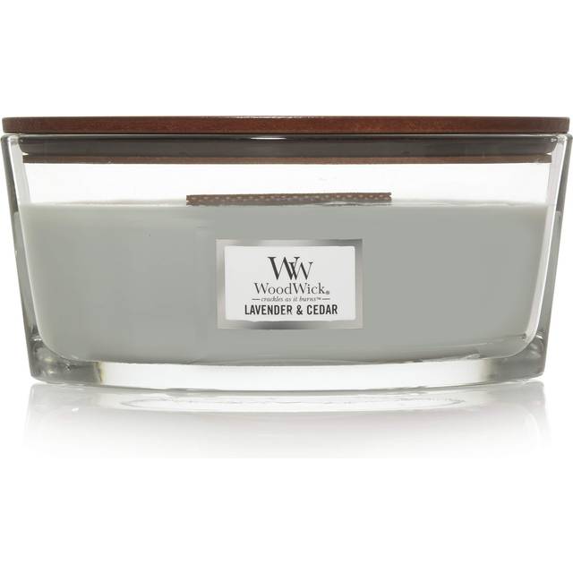 Woodwick Ellipse Scented Candle  Lavender & Cedar  16oz | Up to 50 Hours Burn Time