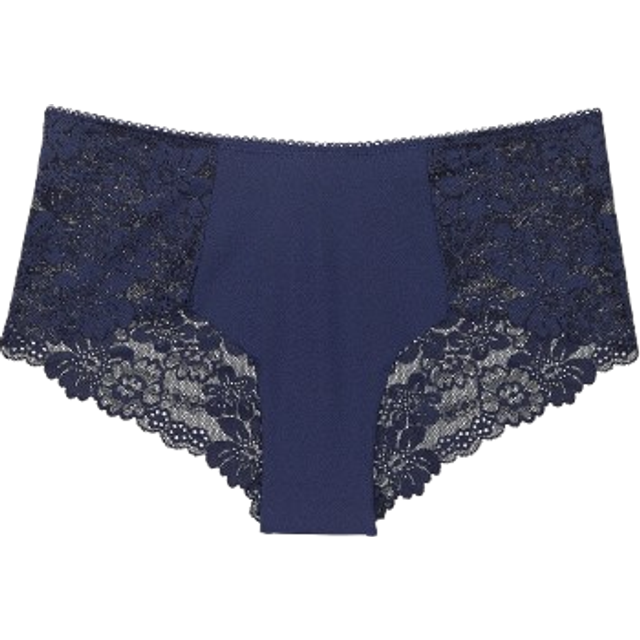 Victorias Secret PINK Midnight Navy Blue Lace Cheeky Knicker - midnight navy blue lace