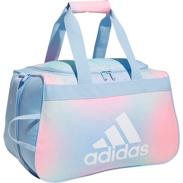 adidas Diablo Small Duffel  Sports Duffle Gym Bags for Men or Women  Dazed Gradient Clear Sky/Clear Sky Blue/White  One Size