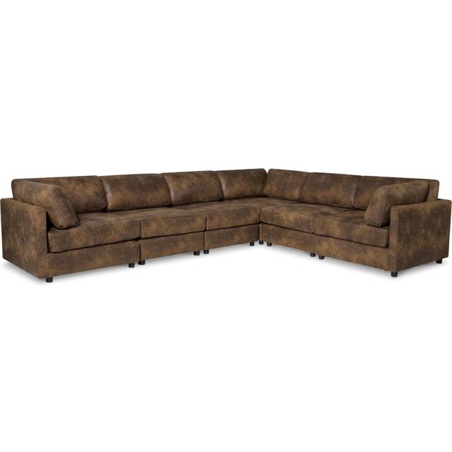 Mildrid 3 - Piece Upholstered Corner Sofa - Brown (80cm H X 334cm W X 260cm D)