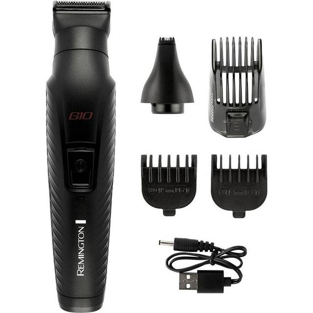 Remington multitrimmer (10-i-1 kit med 5 tillbehör, ansikts-, näs-, öron- och ögonbrynstrimmer, självslipande blad) G10 PG2100