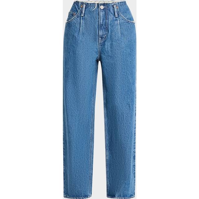Macclenny Frayed Pleated Jeans - BLU - 28
