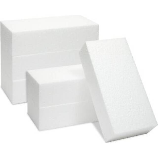 White Foam Brick Rectangle Polystyrene Block for Arts and Crafts 6 Pack 203 x 102 x 5 cm