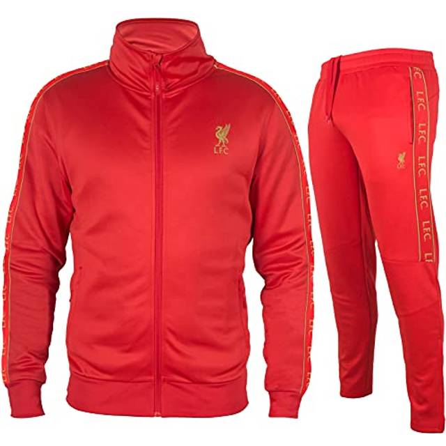 (Red, Small) Liverpool FC Mens Tracksuit Poly Jacket & Pants Set OFFICIAL Football Gift