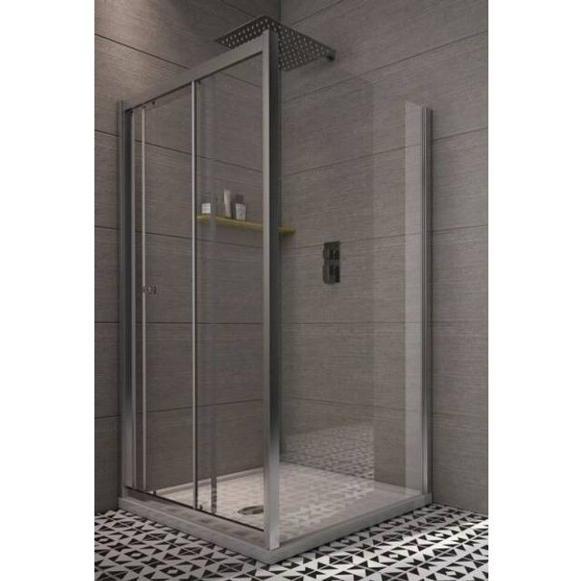 Worcester Semi-Frameless Single Sliding Shower Door - Chrome (1850 mm H x 1200 mm W)