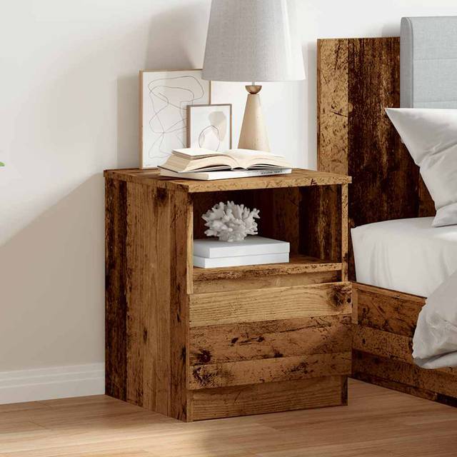 vidaXL Bedside Cabinet Old Wood 40x40x50 cm Engineered Wood - Brown
