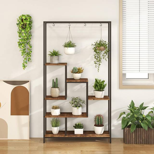 Berghoff Plant Stand - Black + Brown (457.2cm H X 254cm L X 76.2cm D)