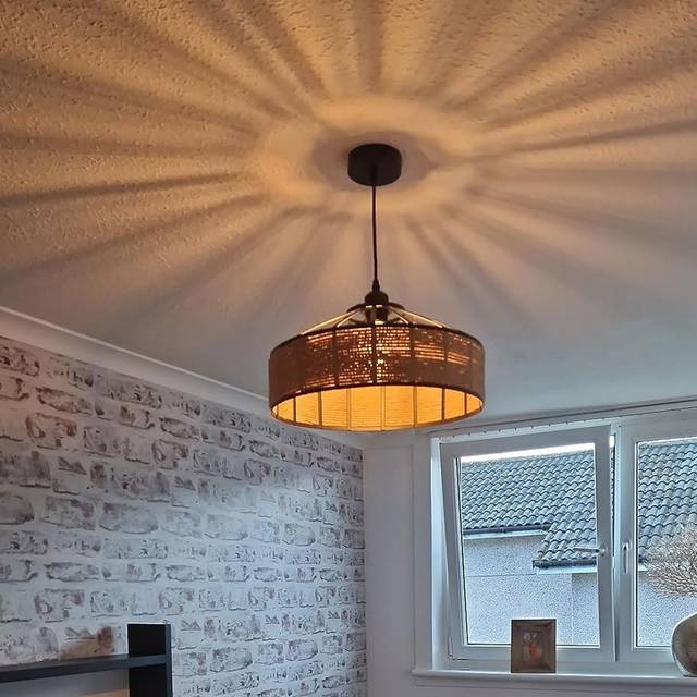 Vintage Hemp Rope Pendant Light Fitting Chandelier Pendant Novelty Shape Retro Ceiling Fitting With E27 Holder Creative Loft Chandelier For Restaurant - Black (43cm H X 4cm W X 4cm D)