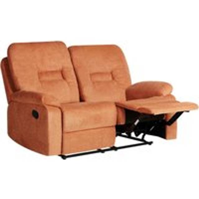2-sits Reclinersoffa manuell Bergen Orange, Svart - Biosoffa & reclinersoffa Orange,Svart Metall