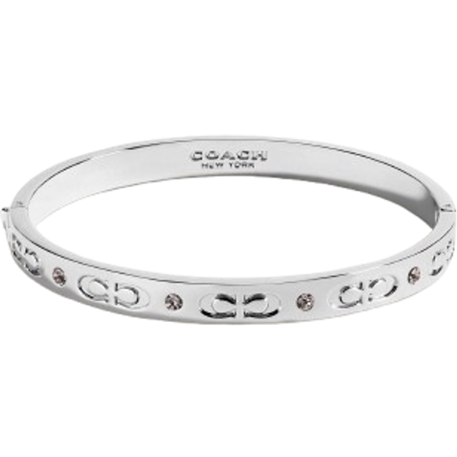 Coach Womens Kissing C Hinged Bangle - Silver - One Size