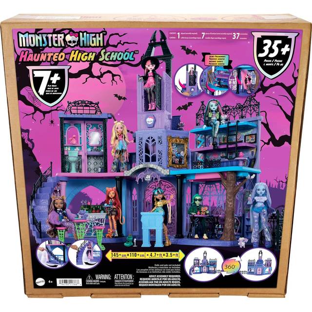 Monster High Haunted High School Doll House With 35+ Pieces Of Furniture And Accessories - One Colour