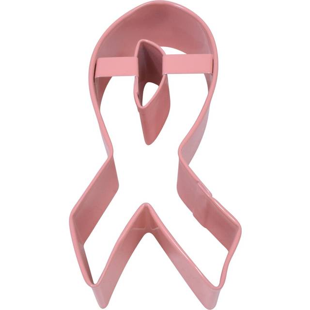 R & M Polyresin Coated Ribbon Cookie Cutter  3.75-Inch  Pink