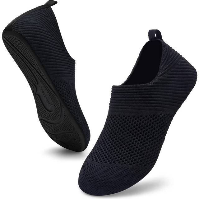 ANLUKE Womens Mens Water Sports Shoes Barefoot Quick-Dry Aqua Yoga Socks Slip-on (44/45  KBlack)