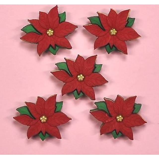 Dress It Up 2951 5 Piece Red Poinsettias Buttons  Varies