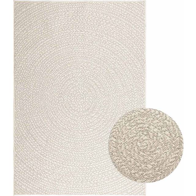 vidaXL Rug ZIZUR Cream 120x170 cm Jute Look Indoor and Outdoor
