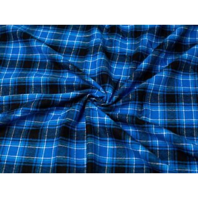 Minerva Core Range Brushed Cotton Flannel Fabric Navy & Yellow