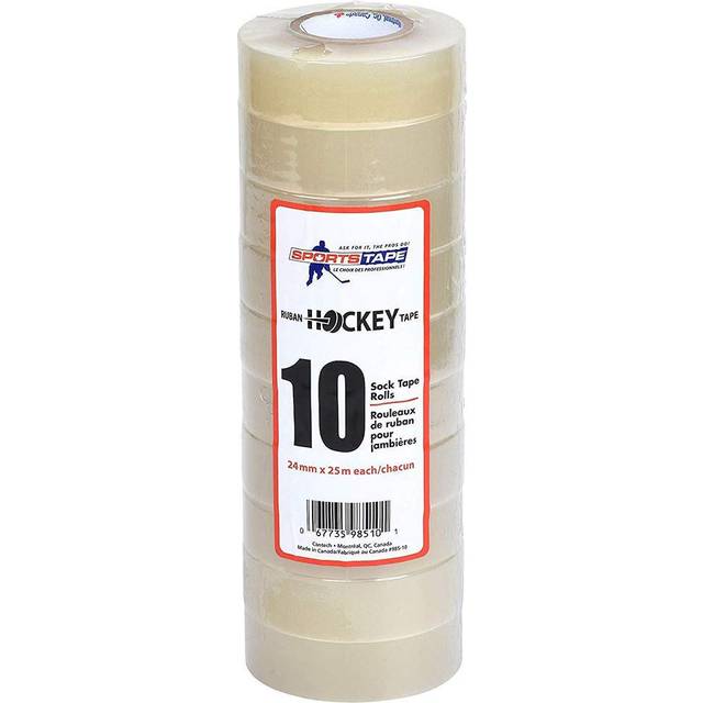 Sports Tape SportsTape Clear Hockey Tape - for Socks and Gear  Easy to Stretch and Tear 10 Pack  One Size