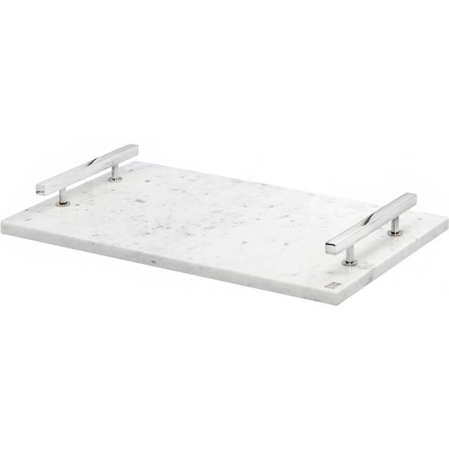 Hilke Collection Hilke Collection tray 40.5x25.5 cm White marble-nickle plated brass