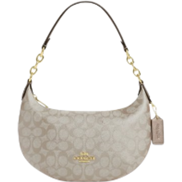 Payton Signature PVC Leather Shoulder Bag Champagne Gold
