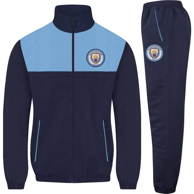 (Navy Blue, Large) Manchester City Mens Tracksuit Jacket & Pants Set OFFICIAL Football Gift