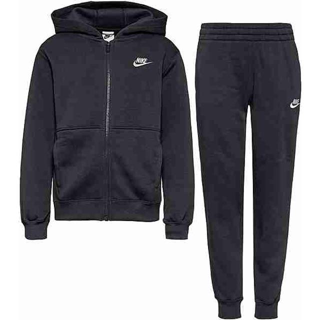 Nike Club Fleece Full Zip Tracksuit Junior - Black - 7-8Y