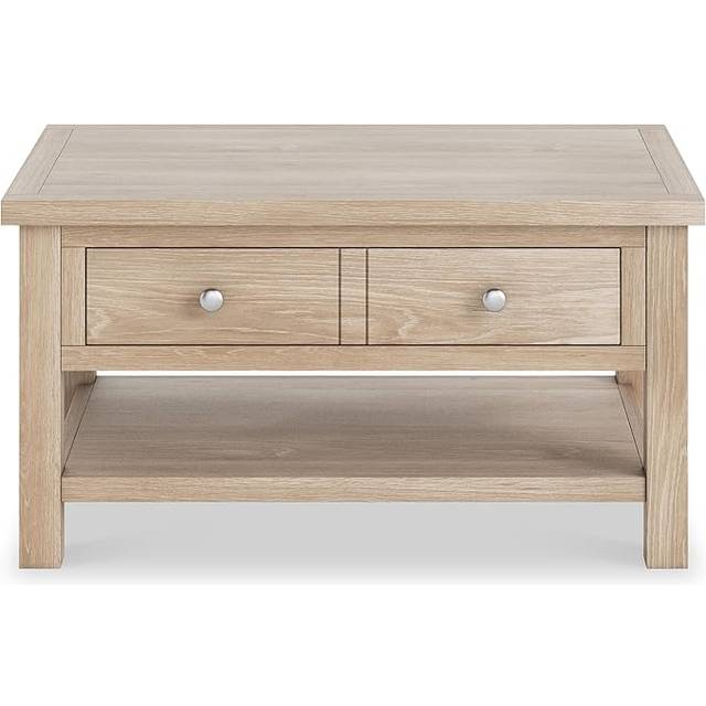 Farrow Washed Oak Coffee Table with Storage Drawer | Roseland