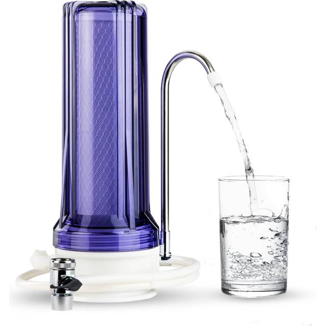 iSpring CKC1C-NC Countertop Water Filter  Drinking Water Filtration System for Faucet  Reduces Chloramine  Bad Odors  Sediment  and 99% of Chlorine  C