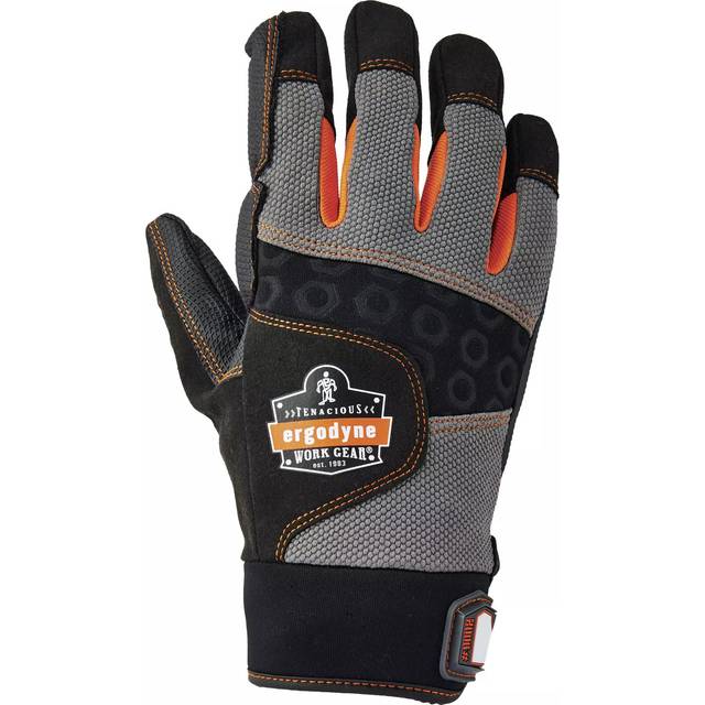 ERGODYNE FULL FINGER ANTI VIBRATION GLOVE BLACK/GREY M