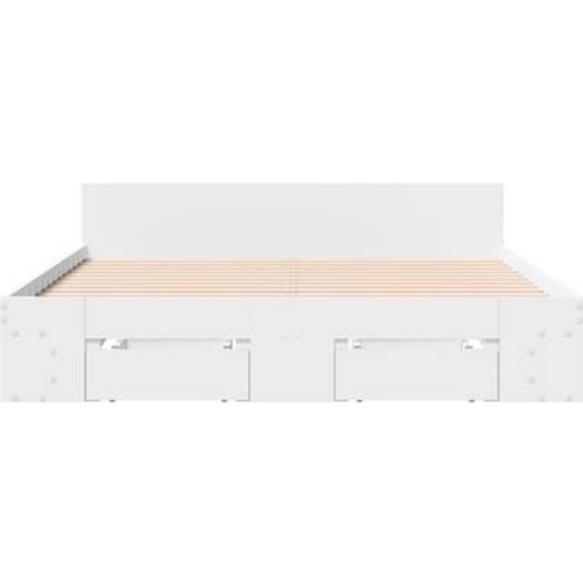 vidaXL Bed Frame with Drawers without Mattress Smoked Oak 120x190 cm Small Double - Brown