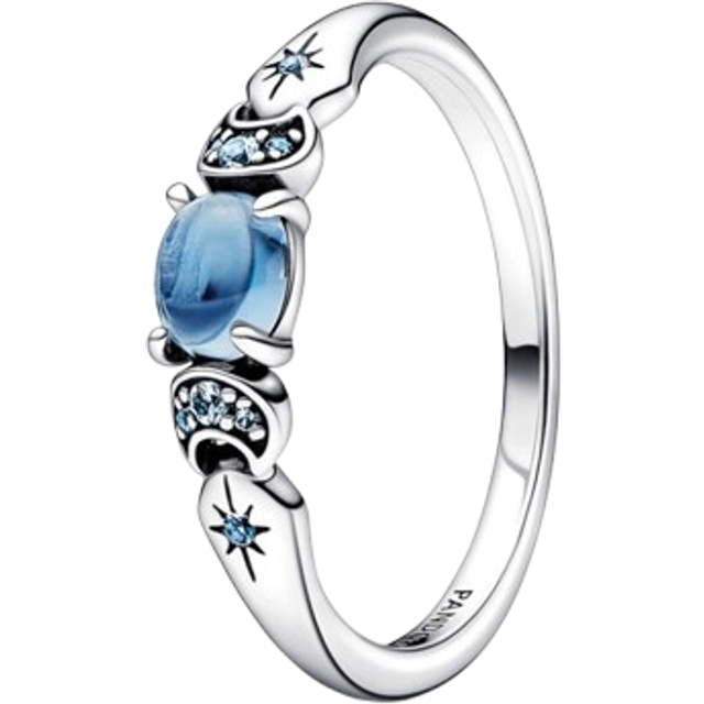 Pandora Disney Aladdin Princess Jasmine Ring - Sterling silver / Man-made crystal / Blue - Sz. 48