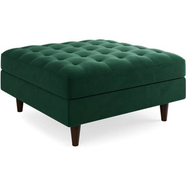 Zoe Square Velvet Footstool with Storage - Bottle Green