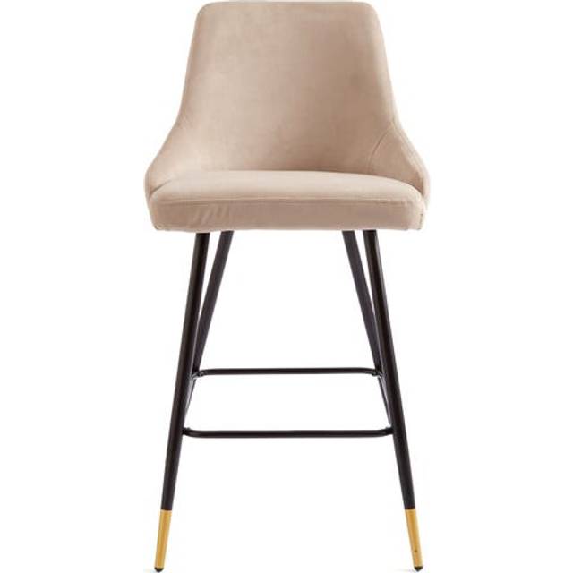 Ariana Bar Stool, Velvet - Velvet Mink