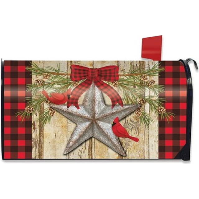 Briarwood Lane Festive Barnstar Winter Magnetic Mailbox Cover Primitive Cardinals Standard