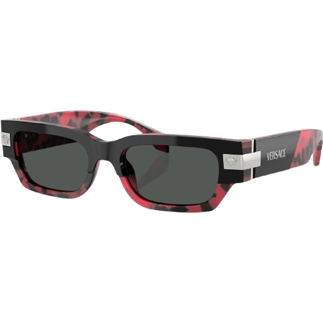 Versace Dark Grey Rectangular Mens Sunglasses VE4465 545787 53 (Dimension: 7.0000x4.0000x3.0000 inches)
