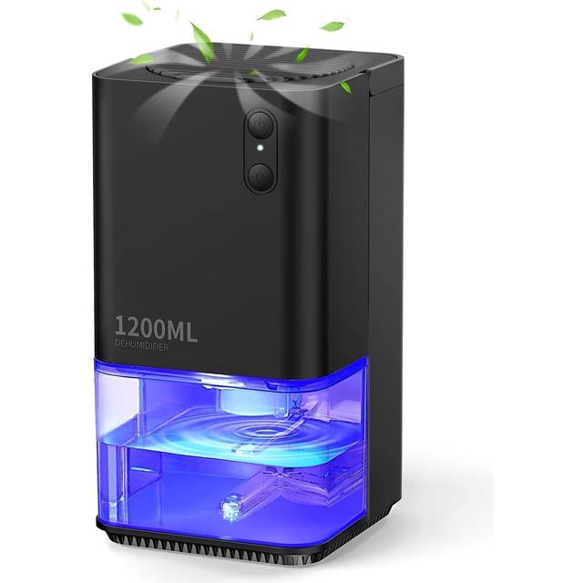 Dehumidifiers for Home Damp, EasyAcc 1200ml Electric Dehumidifier with Ultra Quiet & Auto Shut off 7 Colorful LED Portable Mini Dehumidifier for