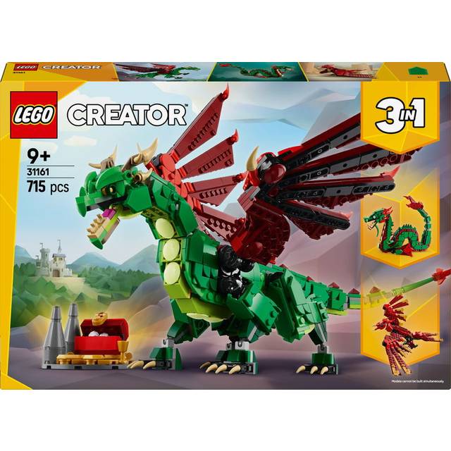 Lego Creator 3In1 Medieval Dragon Toy Playset 31161 - One Colour