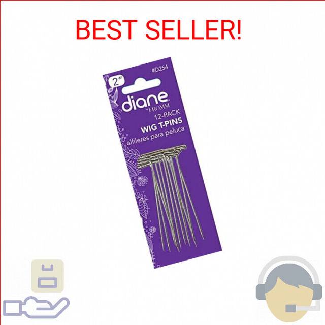 Diane D254 Wig T-pin 2  Silver 12 Count(Pack of 1)