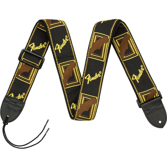 Fender - 2" Monogrammed Strap (Black/Yellow/Red)