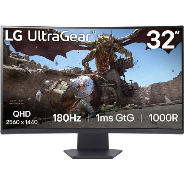 LG 32GS60QX-B 32" VA Monitor, 2560 x 1440 QHD / WQHD, 180Hz, 1ms
