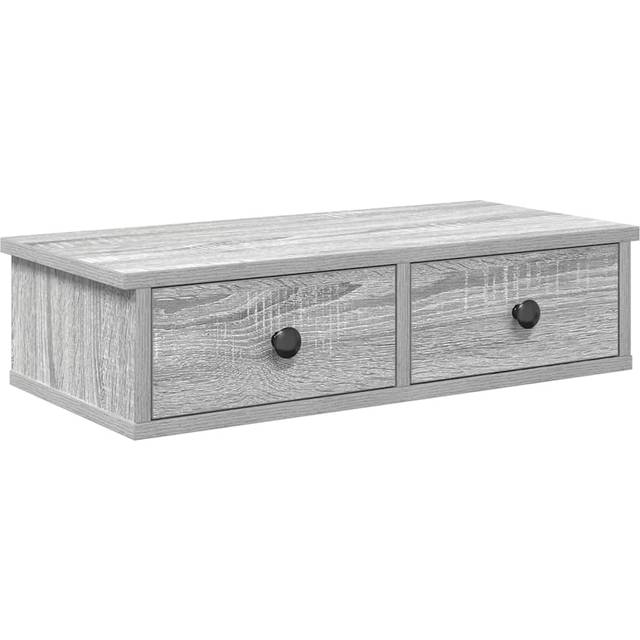 vidaXL Vägghylla med lådor grå sonoma 60x25x15 cm konstruerat trä