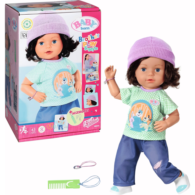 Baby Born Brother Play & Style Doll Toy for Boys Girls and Accessories