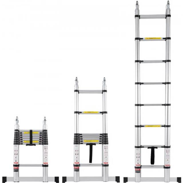 Vevor telescoping extension ladder 16.5ft a-shape w/ stabilizer bar for rv