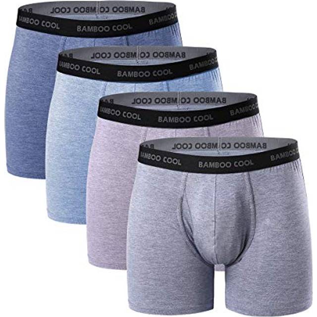 Men's Underwear Bamboo Viscose Long Section Mens Boxer Briefs Soft Comfortable4 PackXXL