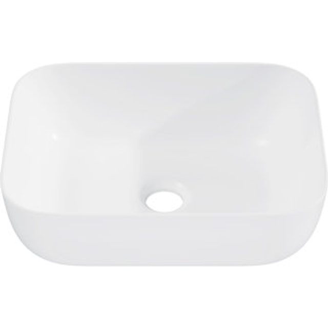 Denbigh 400mm x 300mm Ceramic Countertop Rectangular Bathroom Basin Sink, White Vessel Sink - white (400mm L X 300mm W X 130mm H)